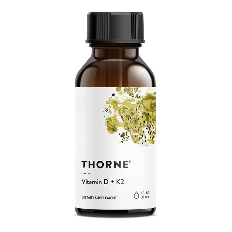 Thorne Vitamin D + K2 Liquid with a metered Dispenser 1 fl oz (1200 drops)