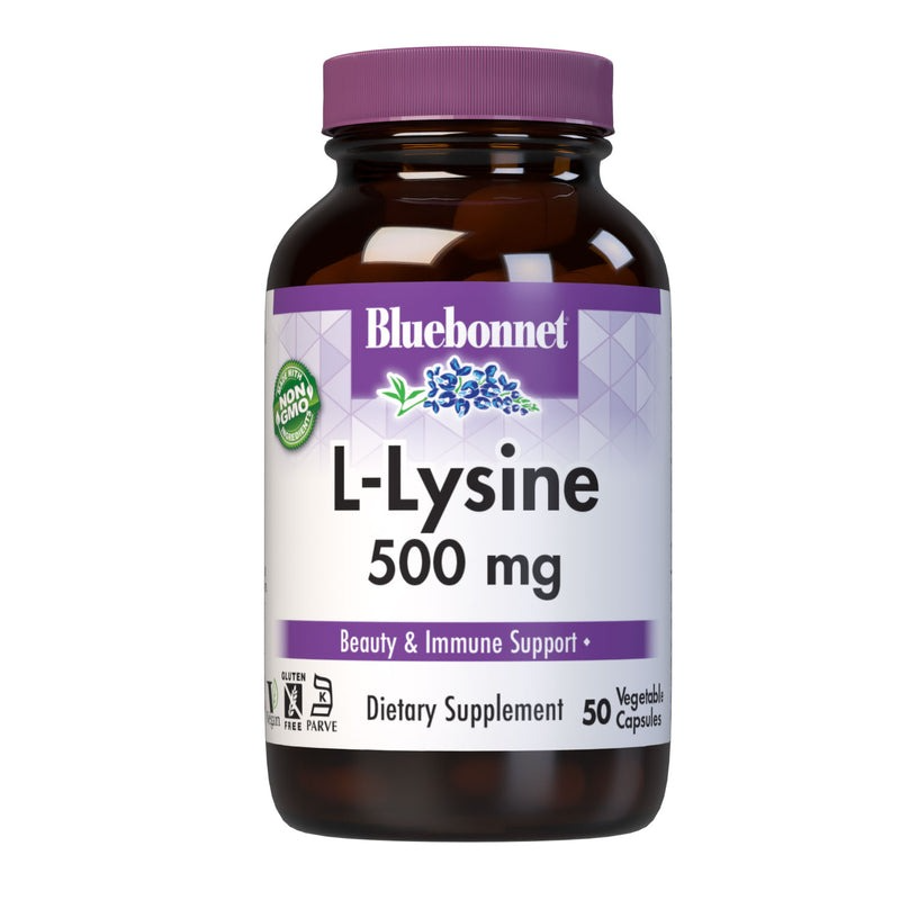 Bluebonnet L-Lysine 500 mg - 50 Vegetable Capsules