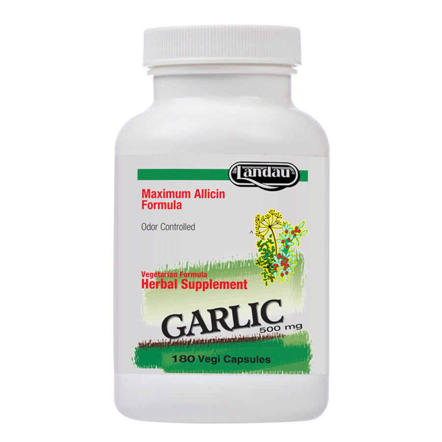 Landau Garlic Maximum Allicin Formula 500mg, 180 Vegetable Capsules