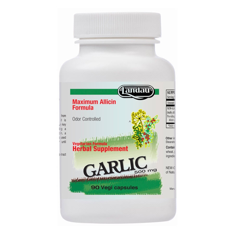 Landau Garlic Maximum Allicin Formula 500mg, 90 Vegetable Capsules