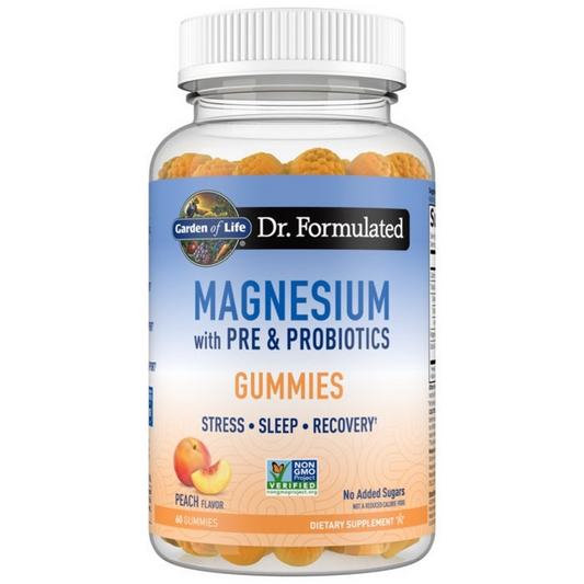 Garden of Life Dr. Formulated Magnesium With Pre & Probiotics, Peach, 60 Gummies