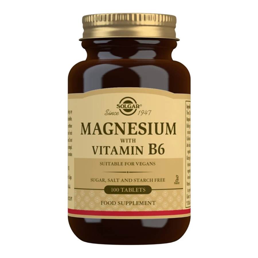 Solgar Magnesium with Vitamin B6, 100 Tablets