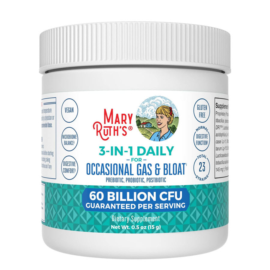 MaryRuth's Unflavored 3-in-1 Daily Gas & Bloat Powder 0.5 oz.