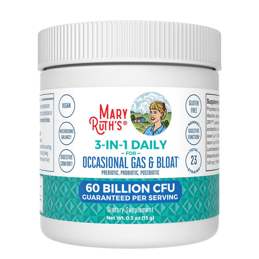 MaryRuth's Unflavored 3-in-1 Daily Gas & Bloat Powder 0.5 oz.