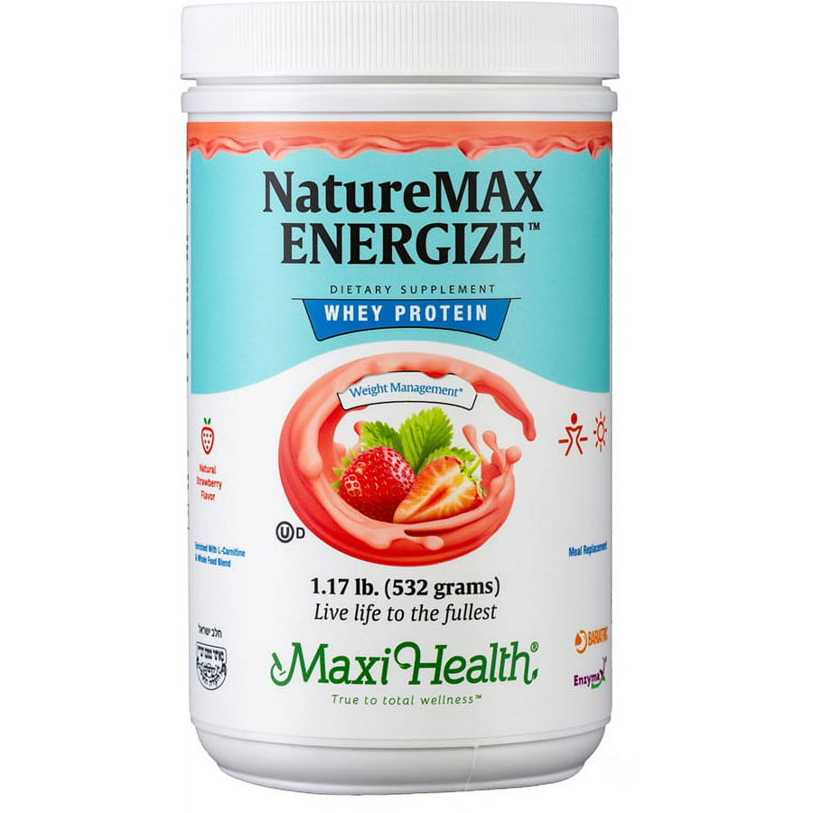 Maxi Health Naturemax Energize Whey Protein - Strawberry Meal Replacement, 1.17 OZ