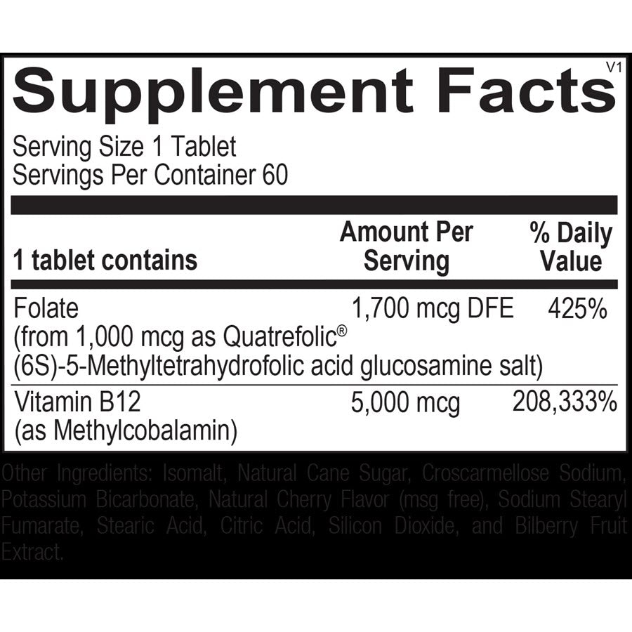 Ortho Molecular Methyl B12, 60 Tablets