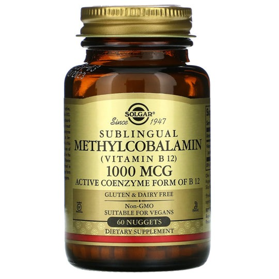 Solgar Sublingual Methylcobalamin (Vitamin B12), 1,000 mcg, 60 Nuggets