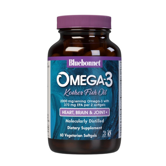 Bluebonnet Natural Omega-3 Kosher Fish Oil 60 VegCap