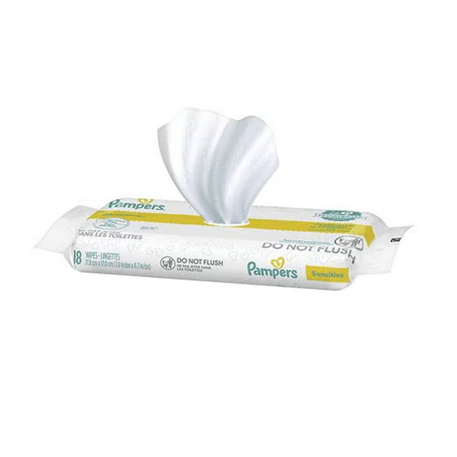 Pampers Sensitive Wipes Lingettes, 72 Wipes