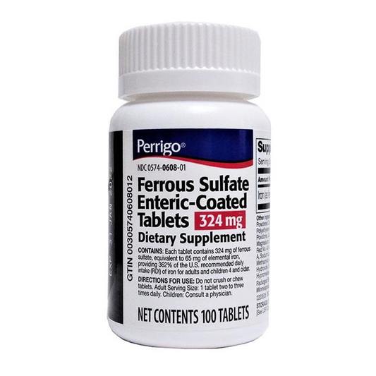 Perrigo Ferrous Gluconate 324mg Tablets, 100ct