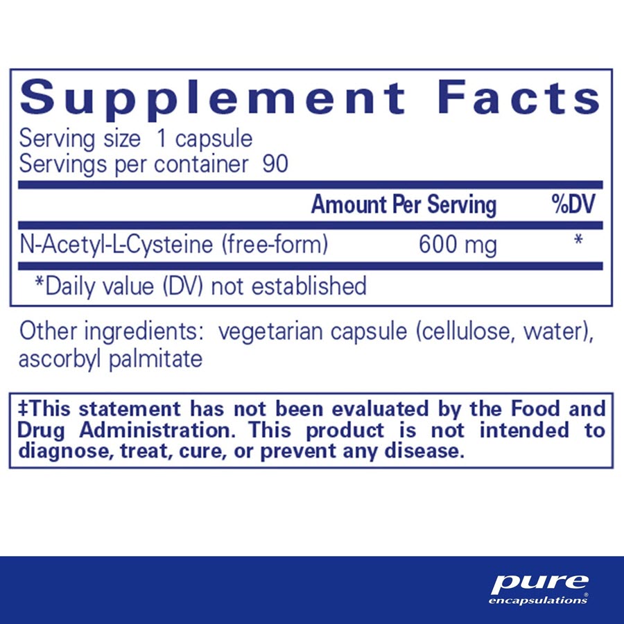 Pure Encapsulations NAC - 600 mg - 90 Capsules