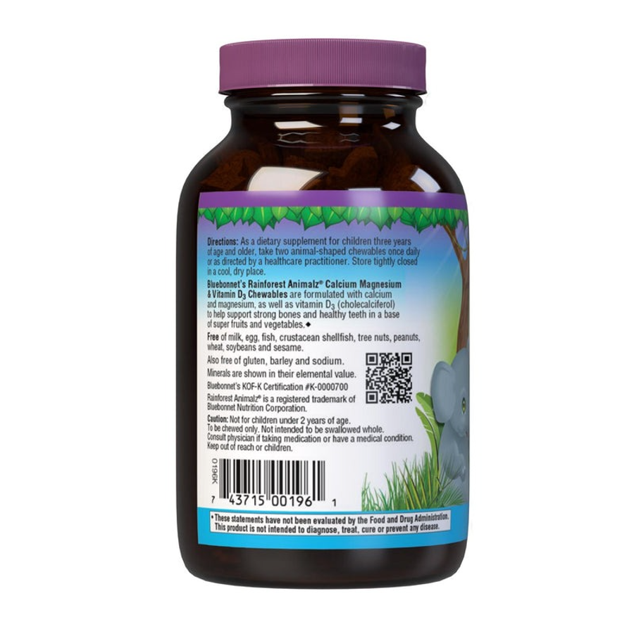 Bluebonnet Super Earth Rainforest animalz Calcium Magnesium & Vitamin D3 Natural Vanilla Swirl - 90 Tablets