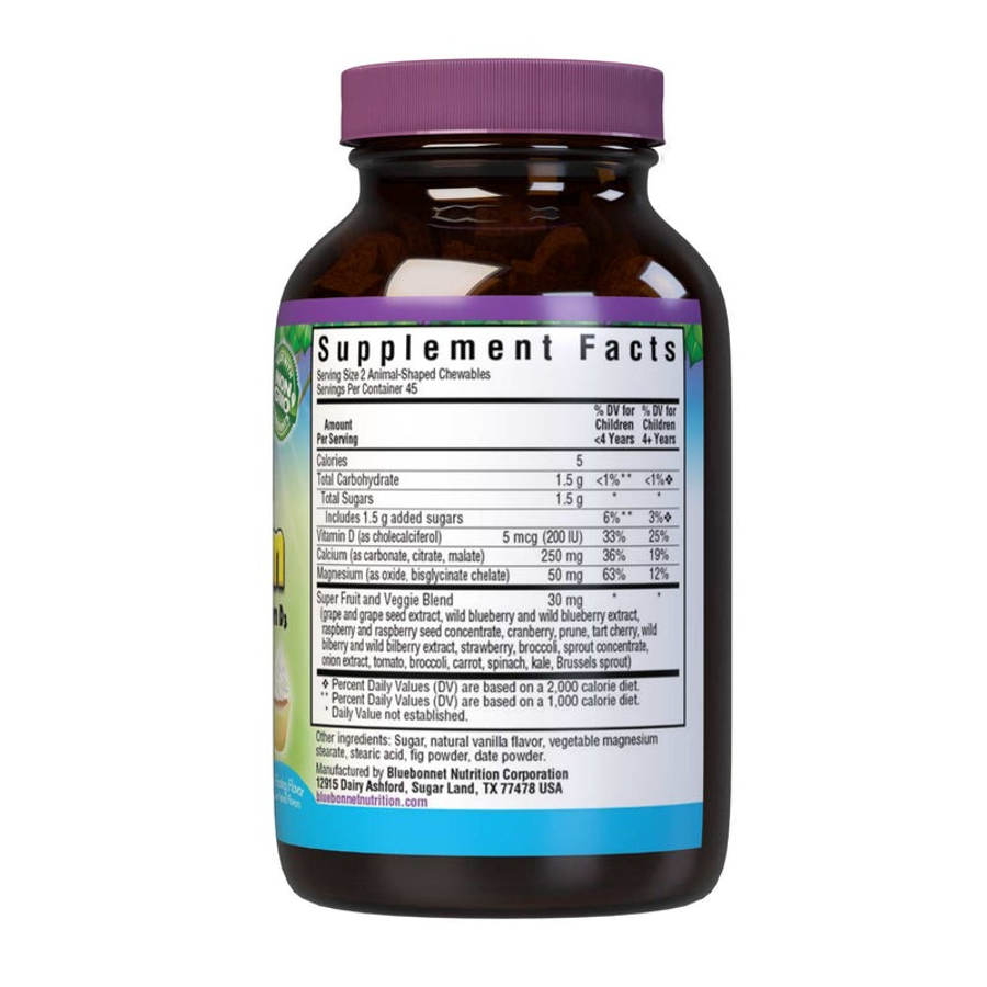 Bluebonnet Super Earth Rainforest animalz Calcium Magnesium & Vitamin D3 Natural Vanilla Swirl - 90 Tablets