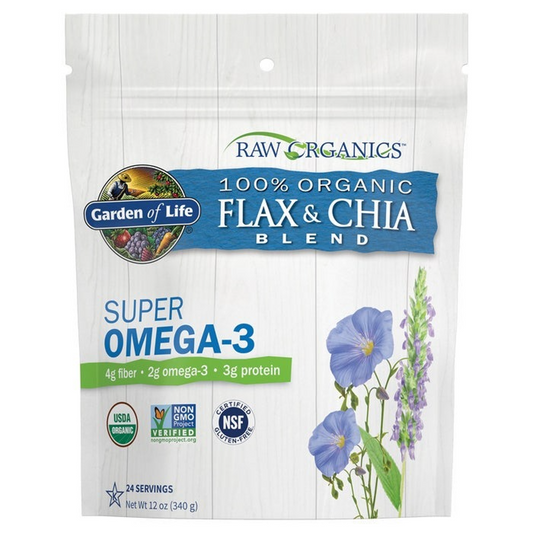 Garden of Life Raw Organics Flax Seed & Chia Blend with Super Omega-3s, 12 oz