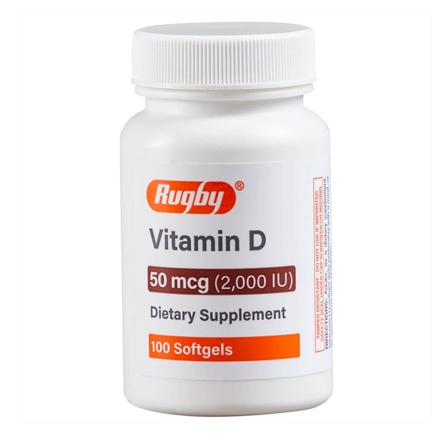 Rugby Vitamin D3 2000 IU 50 mcg - 100 Softgels