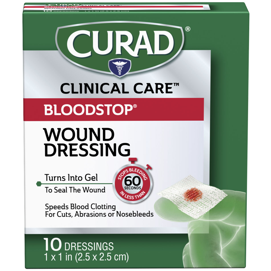 Curad BloodStop Hemostatic Gauze, 1″ x 1″, 10 count