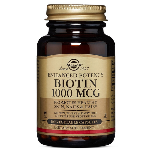 Solgar Enhanced Potency Biotin 1000 Mcg, 100 Vegetable Capsules