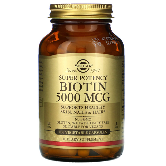 Solgar Biotin 5000 Mcg, 100 Vegetable Capsules