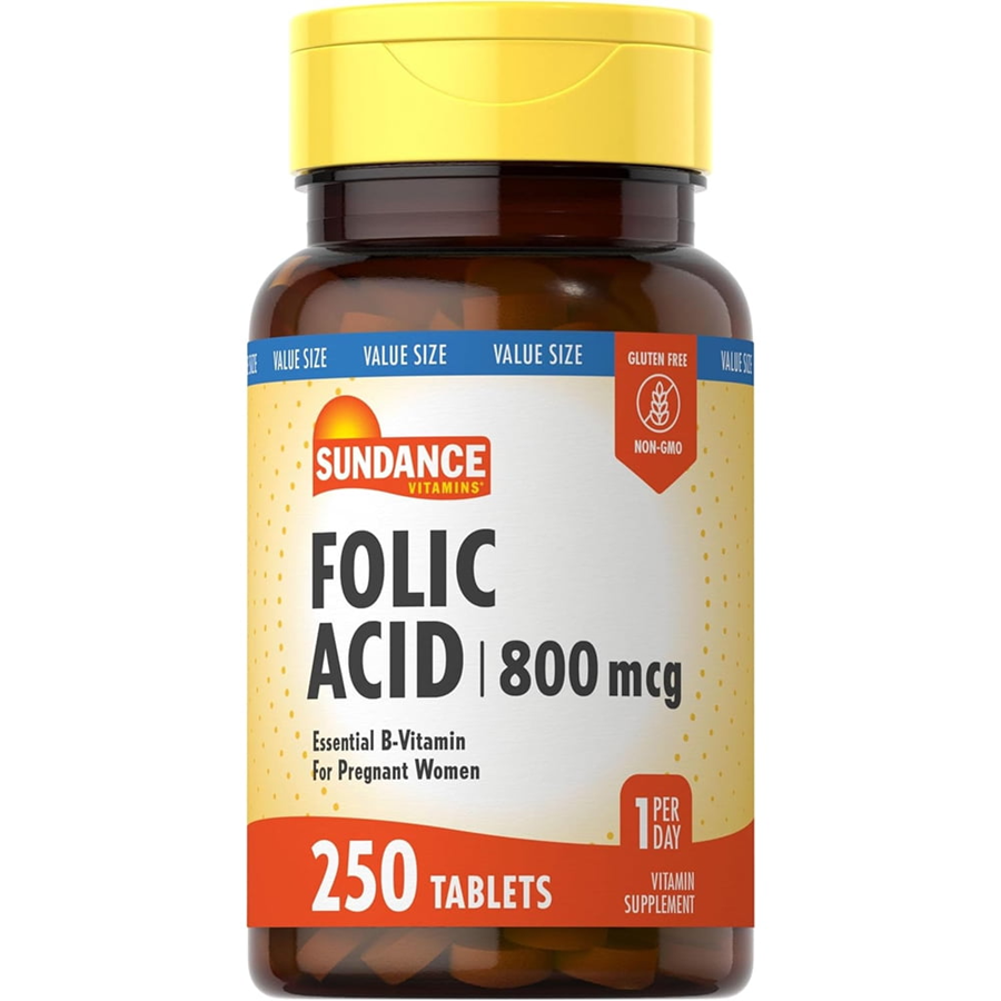 Sundance Folic Acid 800 Mcg Tablets, 250 Ea