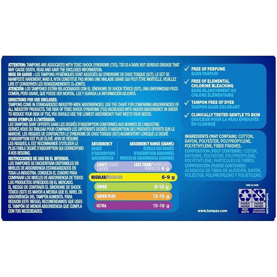 Tampax Regular Tampons with Flushable Cardboard Applicator - Regular - 10 ct