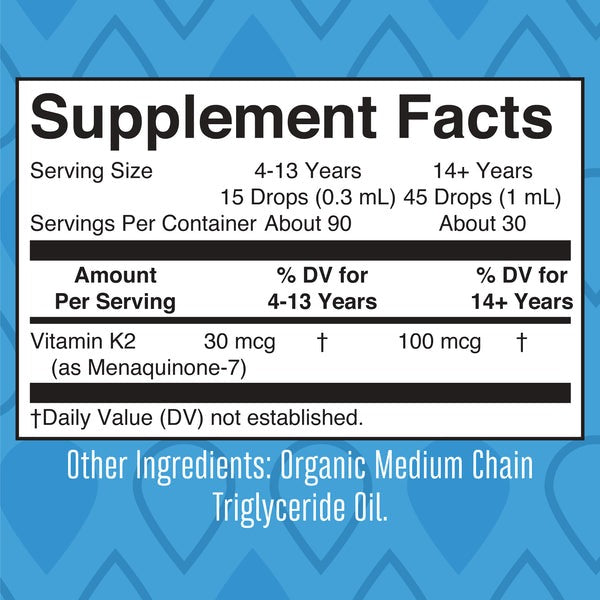 MaryRuth's Organic Unflavored Vegan K2 (MK7) Liquid Drops 1 fl. oz.