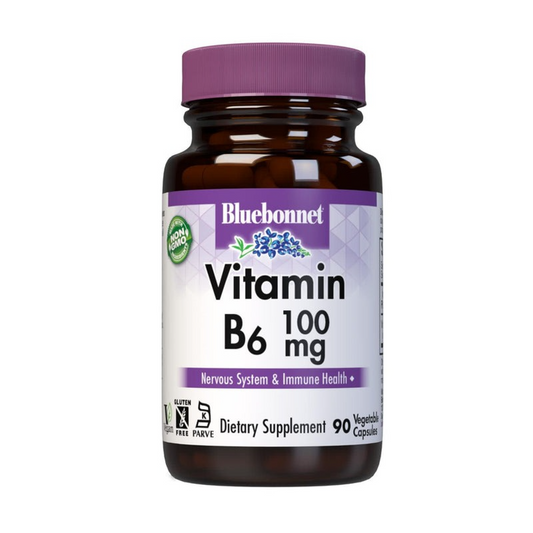 Bluebonnet Vitamin B6 100Mg - 90 Vegetable Capsules