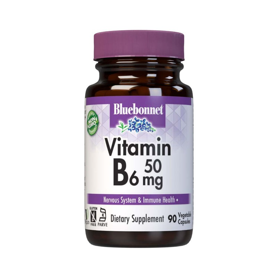 Bluebonnet Vitamin B-6 50 mg, 90 Vegetarian Capsules