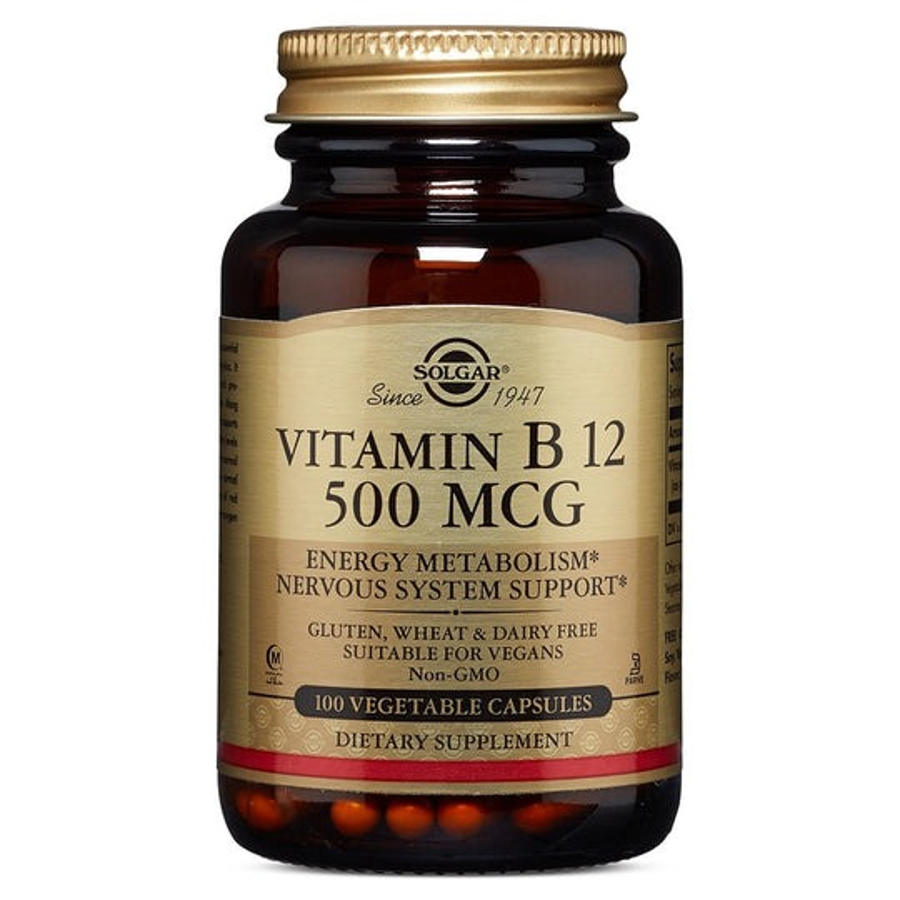 Solgar Vitamin B-12 500 Mcg, 100 Vegetable Capsules