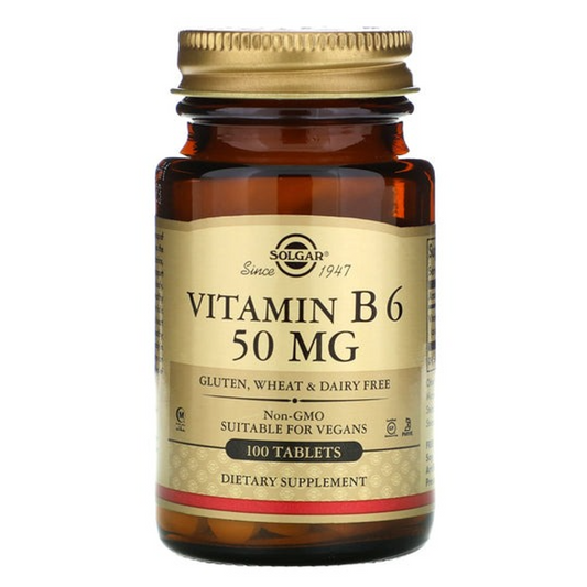 Solgar Vitamin B6, 50 mg, 100 Tablets