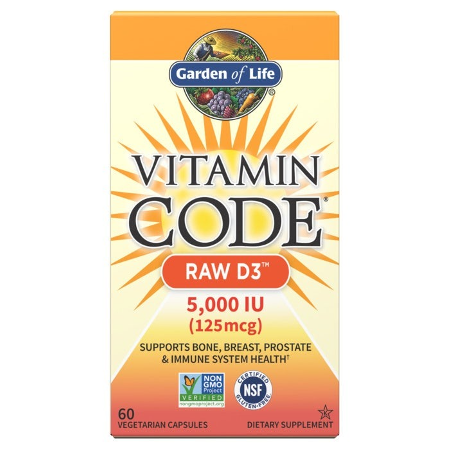 Garden of Life Vitamin Code RAW D3, 5000 IU, 60 Capsules