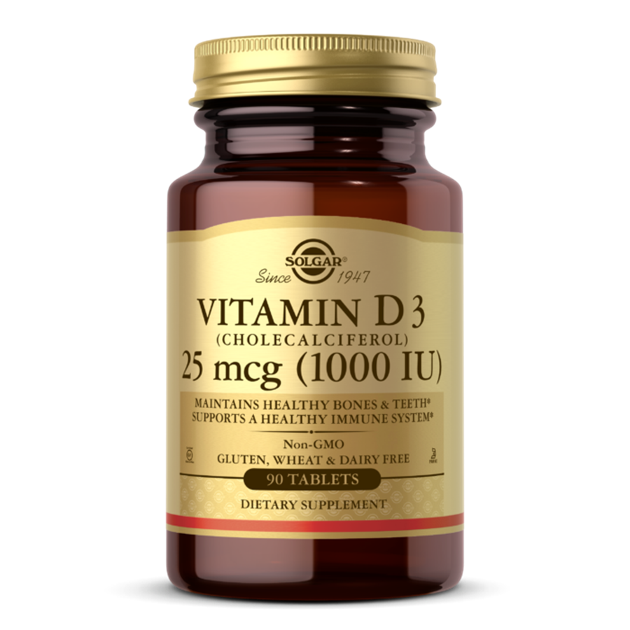 Solgar Vitamin D3 1000 IU 25 mcg Cholecalciferol, 90 Tablets