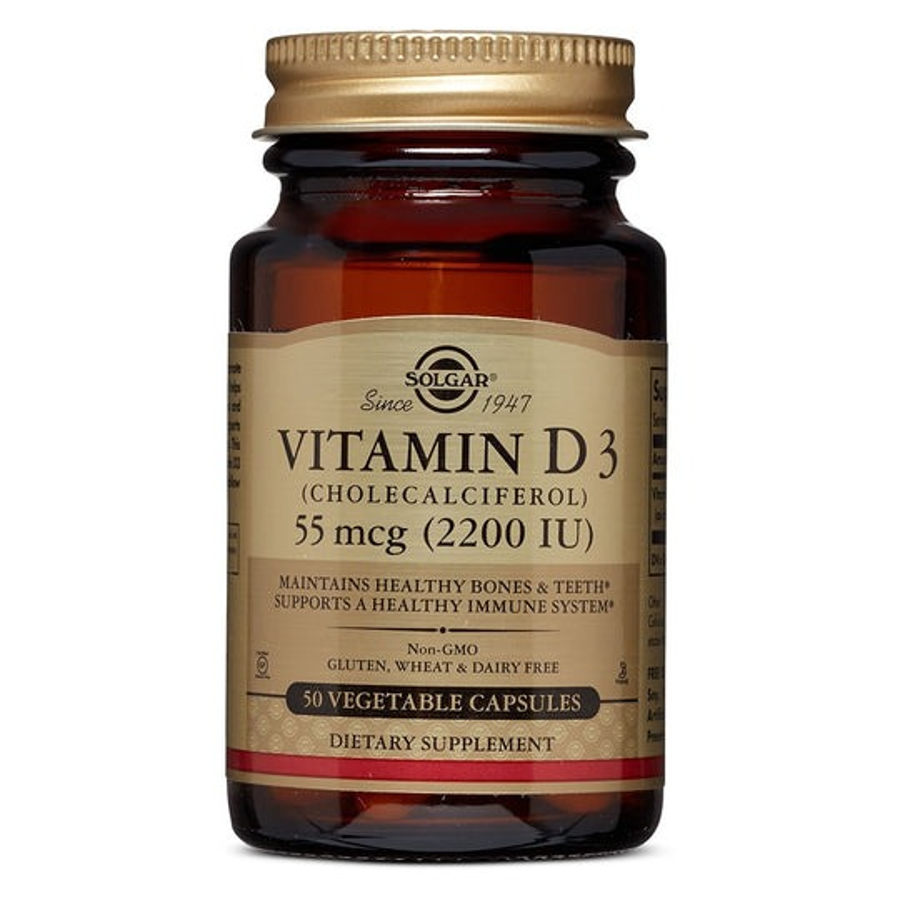 Solgar Vitamin D3 Cholecalciferol - 2200 IU - 50 Vegetable Capsules