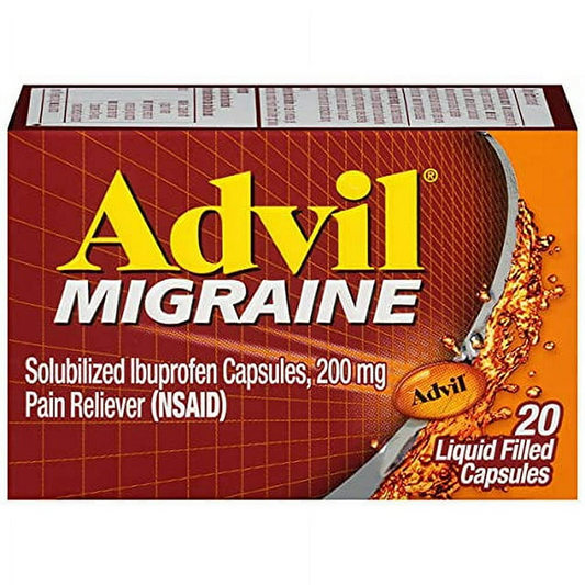 Advil Advanced Med Migrain Pain Relief Liquid Filled Capsules, 200mg, 20ct