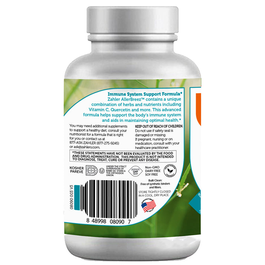 Zahler AllerBreez - Support for Environmental Challenges, 180 Vegetable Capsules