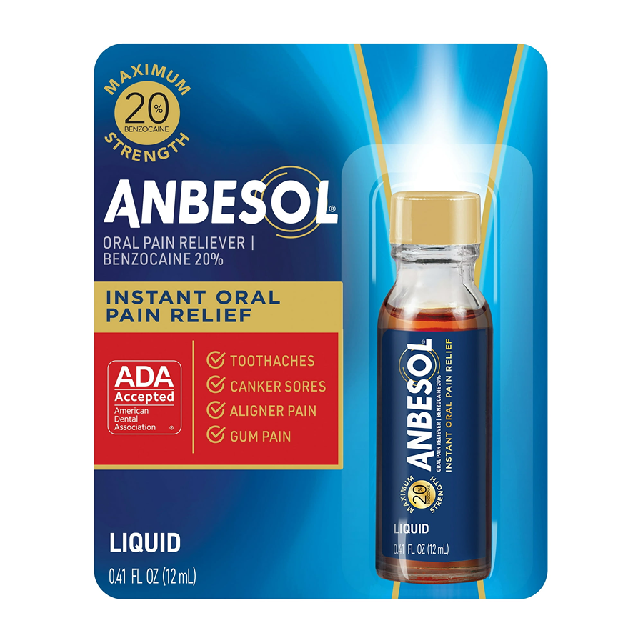 Anbesol Liquid Maximum Strength, Instant Oral Pain Relief, 0.41oz