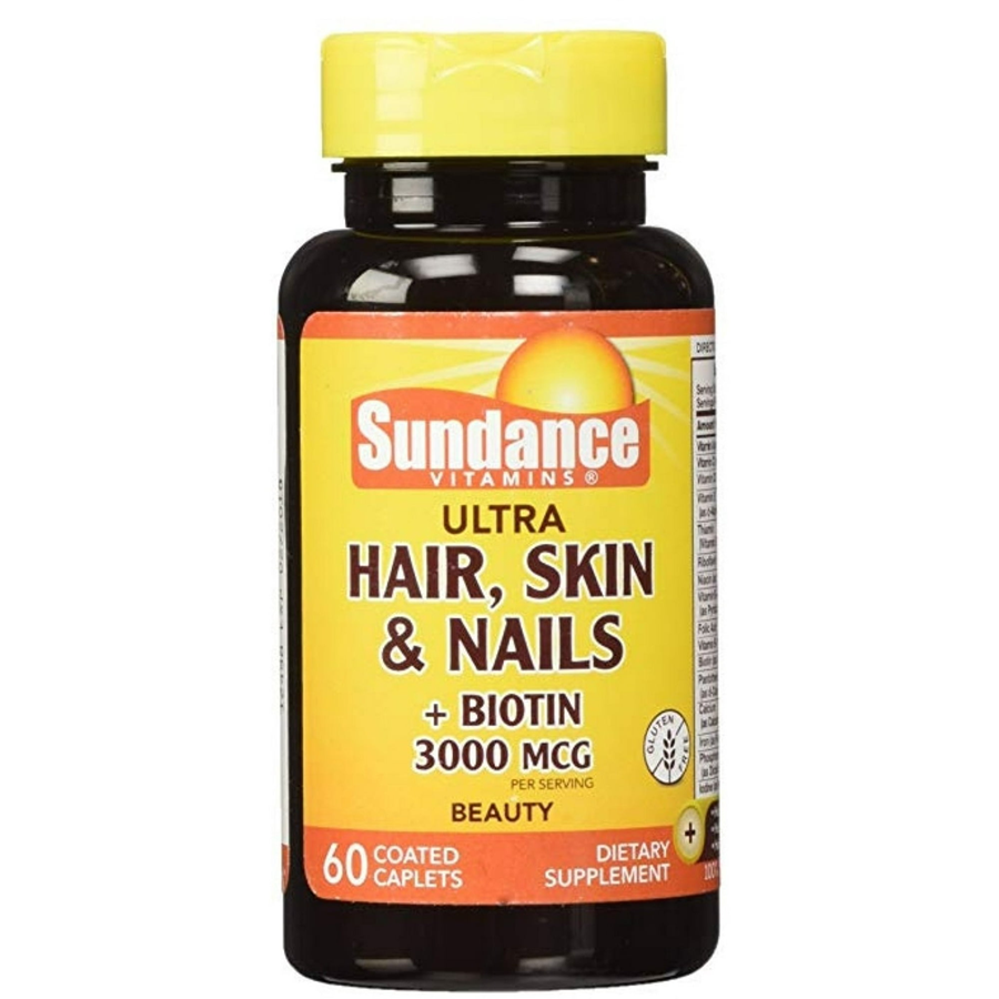 Sundance Vitamins Ultra Hair, Skin And Nails with Biotin Tablets, 3000 mcg, 60ct