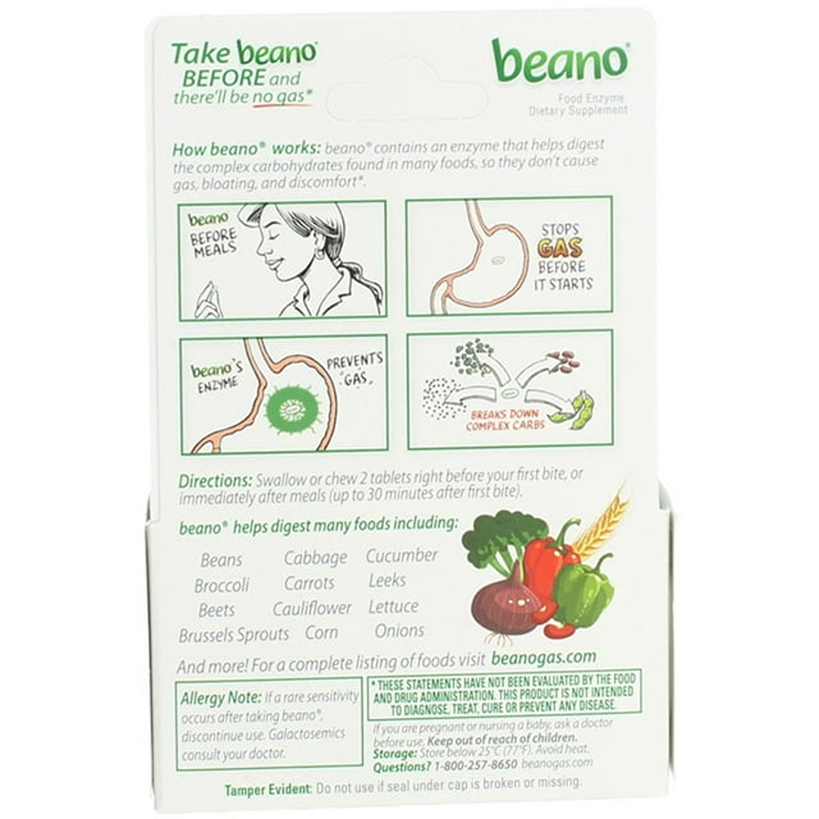 Beano Food Enzyme Dietary Supplement Tablets - 30 Each