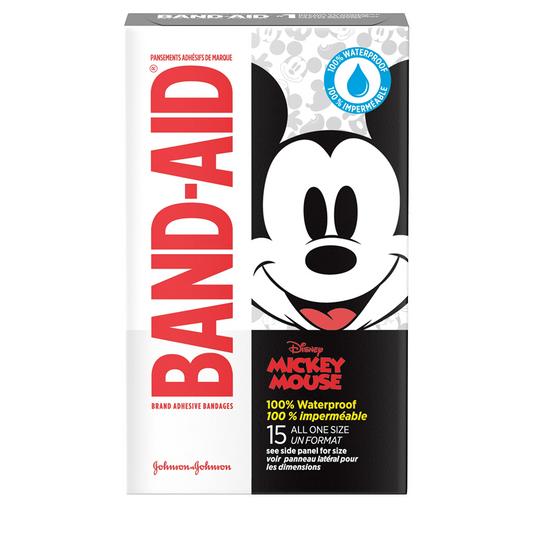 Band-Aid Mickey Mouse Adhesive Bandages, All One Size - 15ct