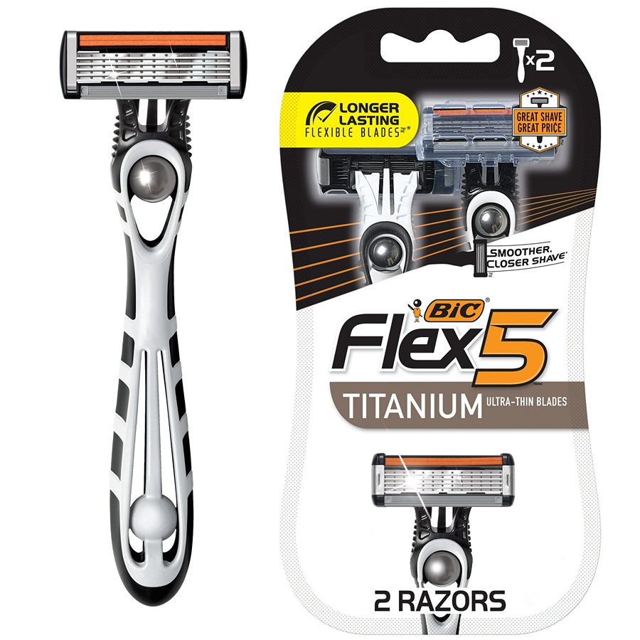 BIC Flex5 Titanium Men's Disposable Razors - 2ct