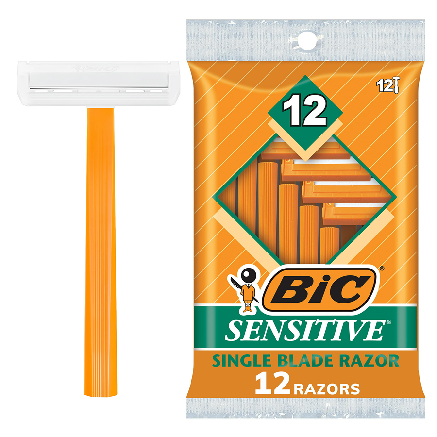 BIC Mens Disposable Shaver, Sensitive - 12 Ea