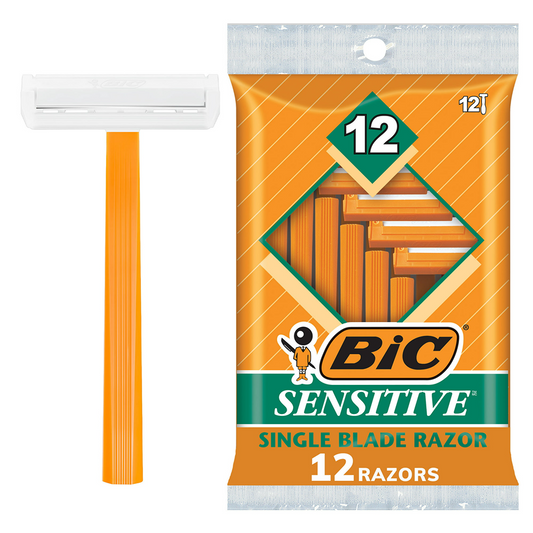 BIC Mens Disposable Shaver, Sensitive - 12 Ea