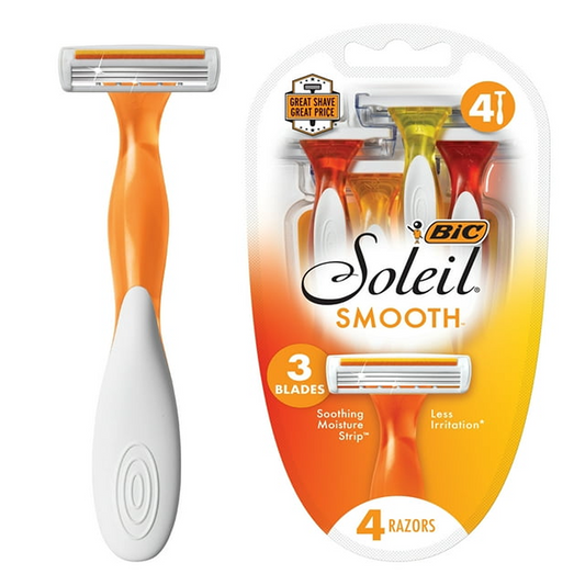 BIC Soleil Triple Blade Shavers For Women Sensitive Skin, 4 Ea