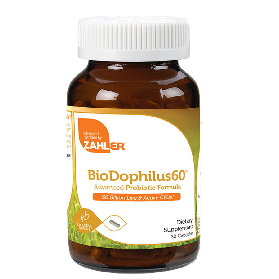 Zahler BioDophilus 60B Advanced Probiotic Formula 60 Billion Live & Active CFUs, 30 Capsules