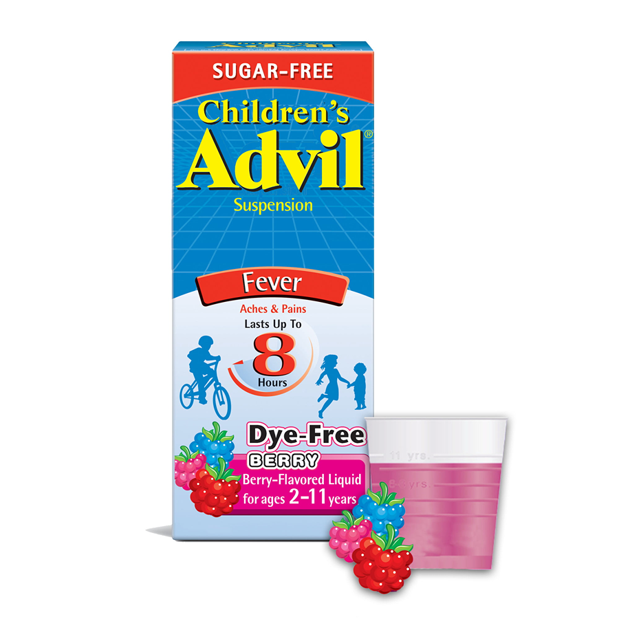 Advil Children's, Suspension, Sugar Free, Dye Free, Berry, 4 oz