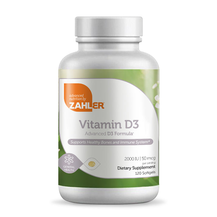 Zahler Vitamin D3 2000 IU 50MCG, 120 Softgels