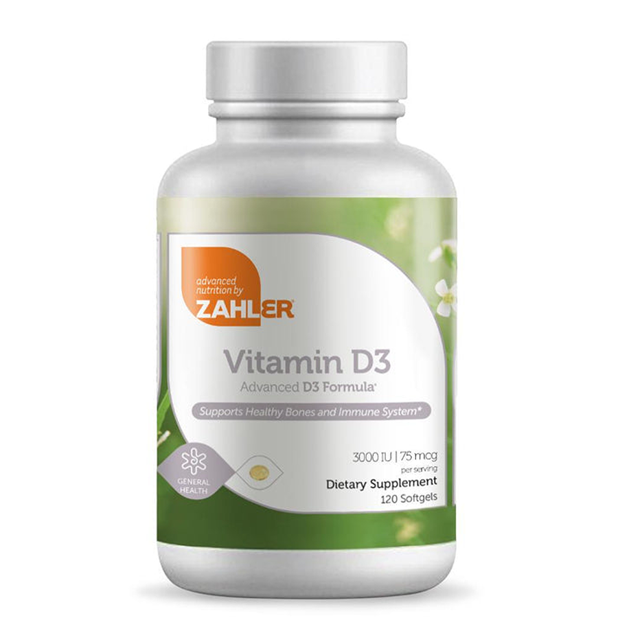 Zahler Vitamin D3 - 3000 IU 75mcg - 120 Softgels