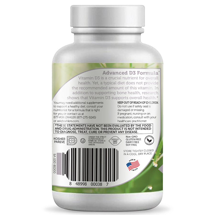 Zahler Vitamin D3 - 3000 IU 75mcg - 120 Softgels