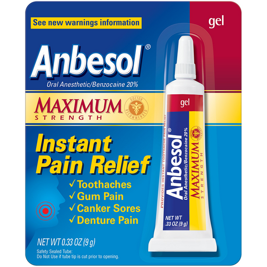 Anbesol Maximum Strength instant Oral Pain Reliever Gel, 0.33 Oz