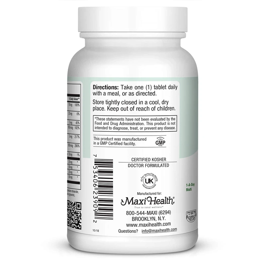 Maxi Health Maxivite Complete One Daily Multi Vitamin & Mineral with Iron, 90 Tablets