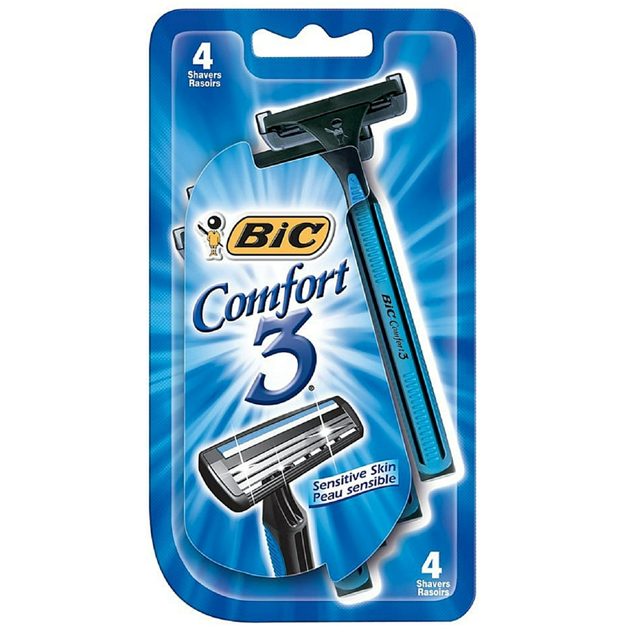 BIC Comfort 3 Advance Shavers For Men With Sensitive Skin - 4 Ea